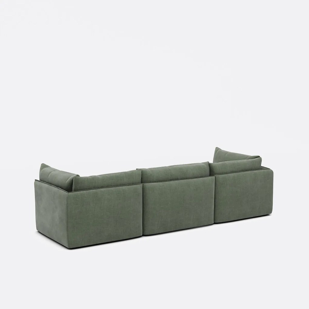 Modulaire 3-zitsbank in gestructureerde stof, Malo