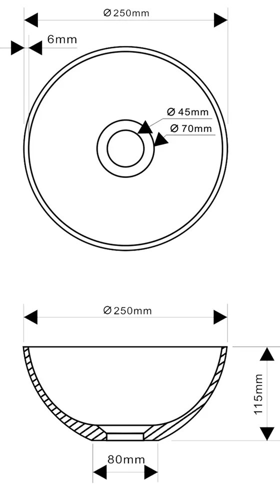 Differnz Solid ruz waskom 25x11.5cm wit