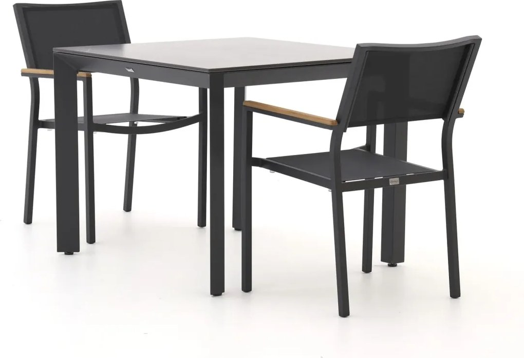 Diningset Bellagio  | 4 personen sintered stone | Tuinset stapelbaar | 3-delig | Kees Smit Tuinmeubelen