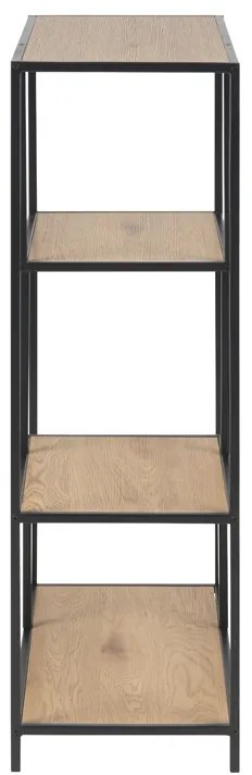 Open Boekenkast Metaal Met Eiken - 77x35x114cm.