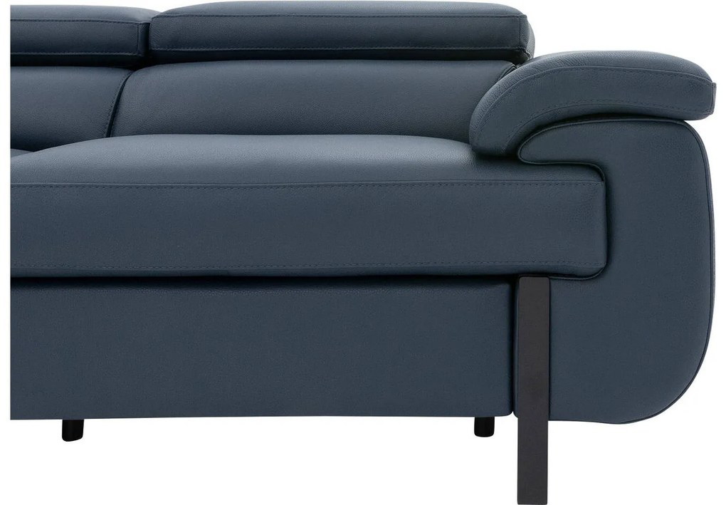 Goossens Excellent Relaxbank Lorenzo Met Verstelbare Hoofdsteunen blauw, leer, modern design