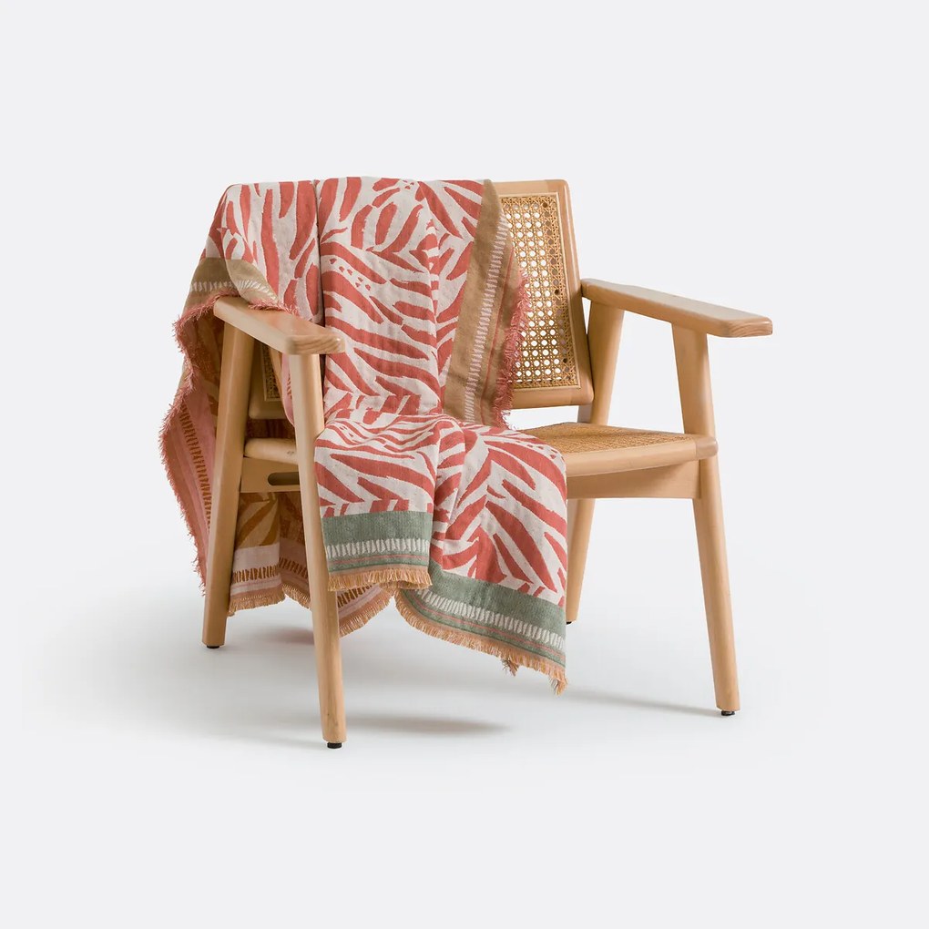 Jacquard plaid met franjes, LEAN