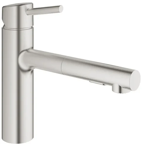 GROHE Concetto Keukenkraan - uittrekbare uitloop - 2 straalsoorten - supersteel geborsteld 30273dc1