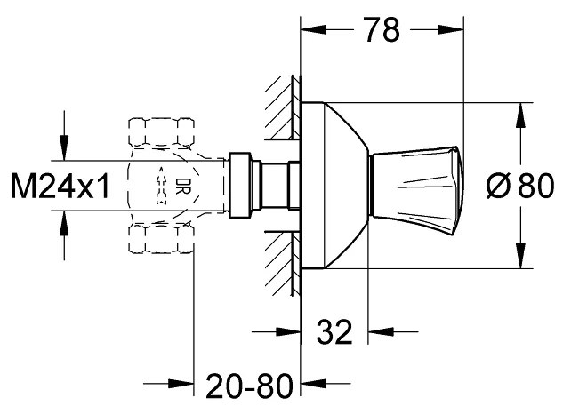 Grohe Costa-L afbouwdeel voor inbouwkraan koud chroom
