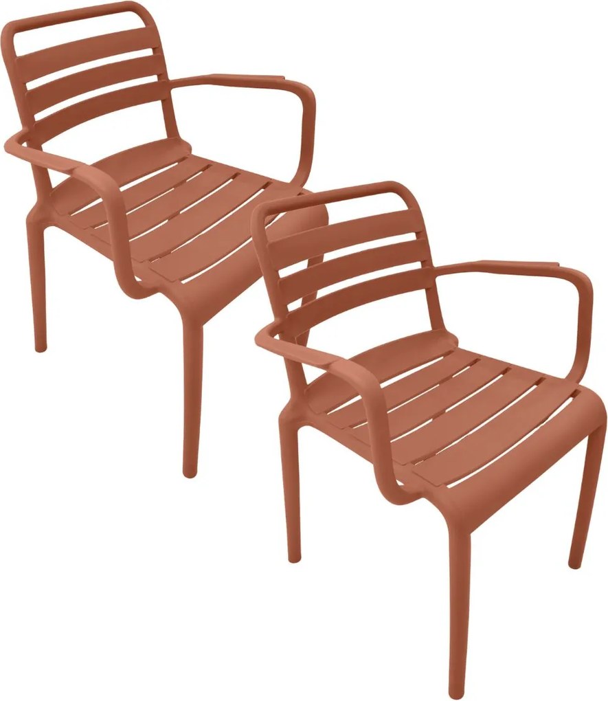 Garden Impressions Moos tuinstoel terra - 2 stuks