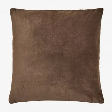 Vierkant Kussen 40x40 Cm Van Katoen Enid Bruin – Koffie - Sklum