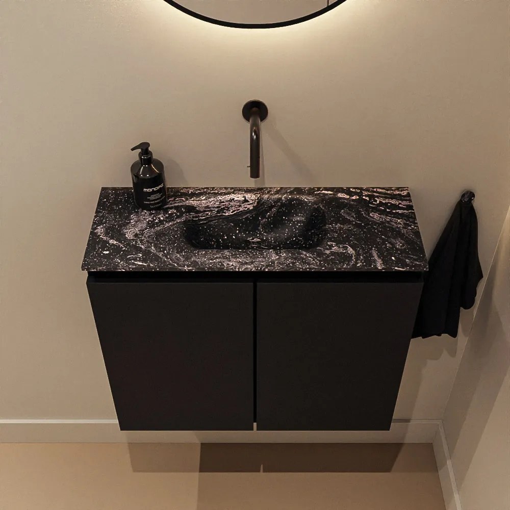 Mondiaz Ture DLux toiletmeubel 60cm urban met wastafel lava midden zonder kraangat