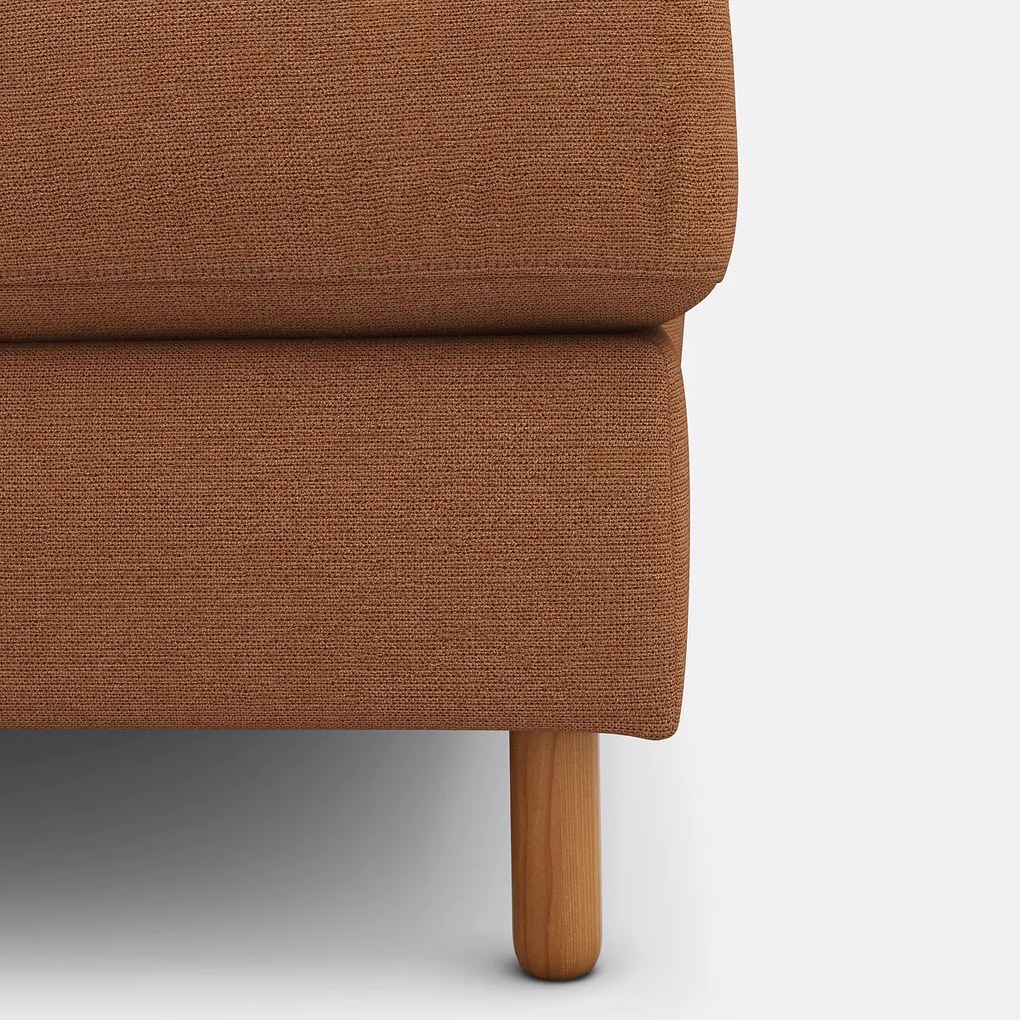 4-zits hoekbank rechts in polyester, LOMÉO