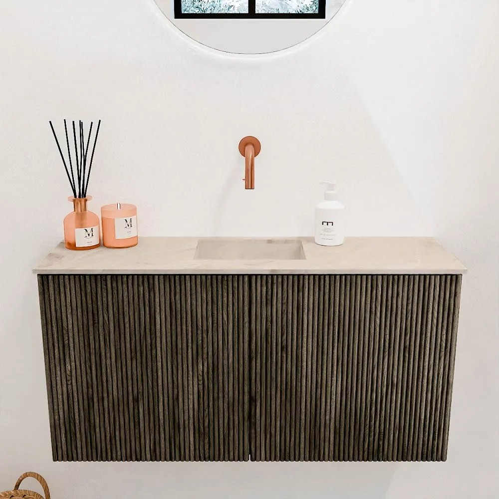 Mondiaz Joya DLux 80cm toiletmeubel shadow met wastafel faye midden zonder kraangat frappe
