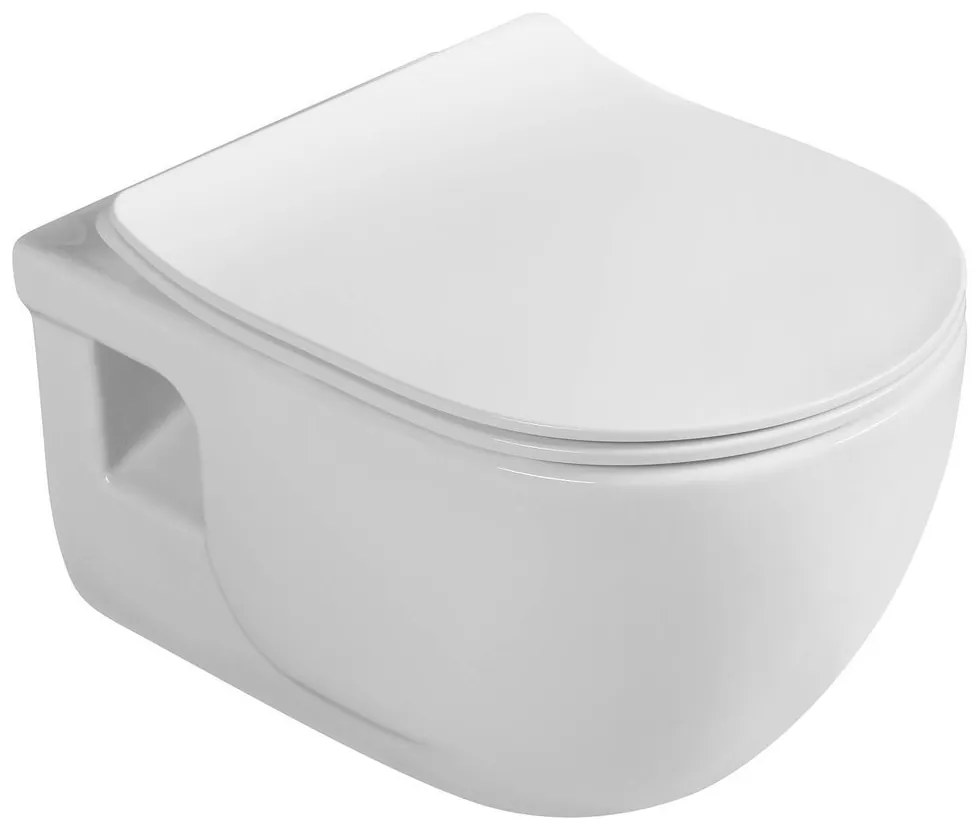 Sapho Brilla randloos toilet met zitting 36.5x53cm wit