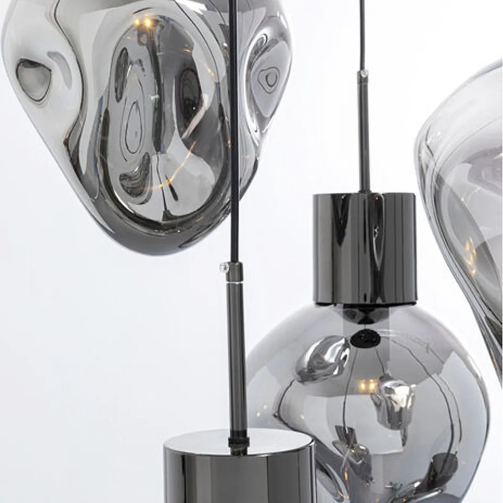 Trapse Hanglamp Gedeukt Glas Zilver