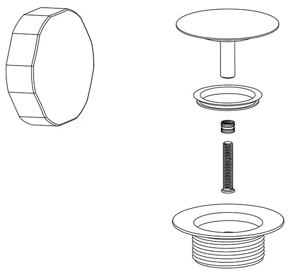 Mueller knop/plug badoverloopcombinatie glans wit