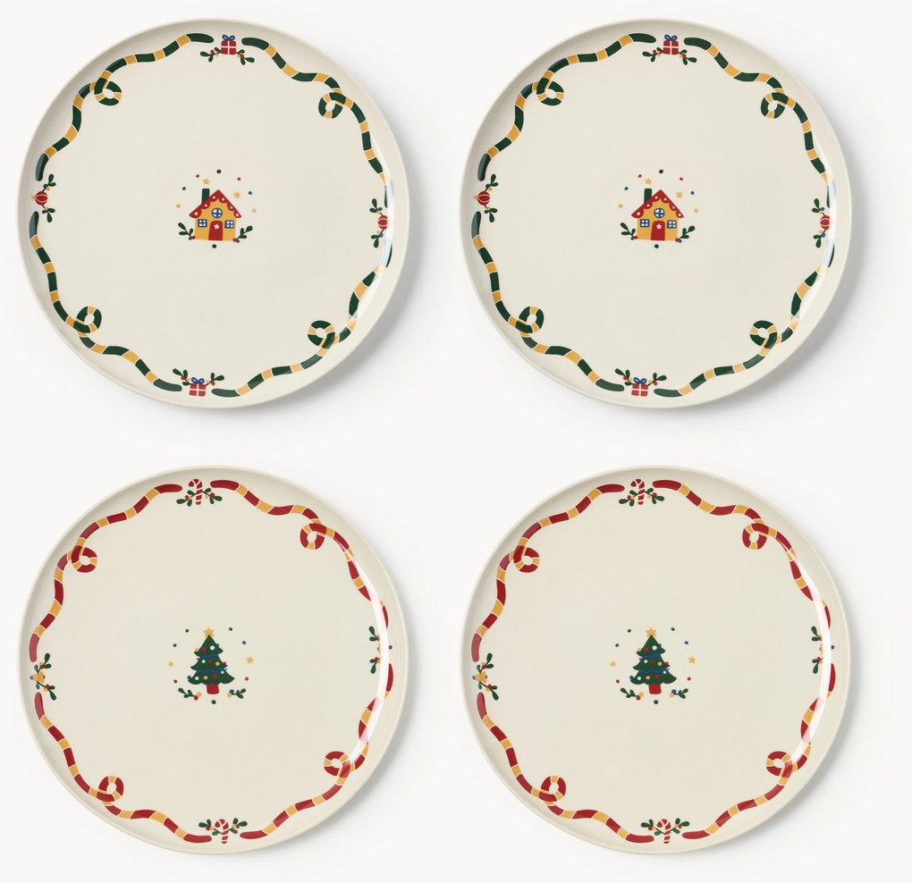 Kerst dinerborden Cutemas, 4-delig