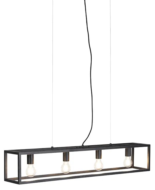 Industriële hanglamp zwart 4-lichts - Cage 4