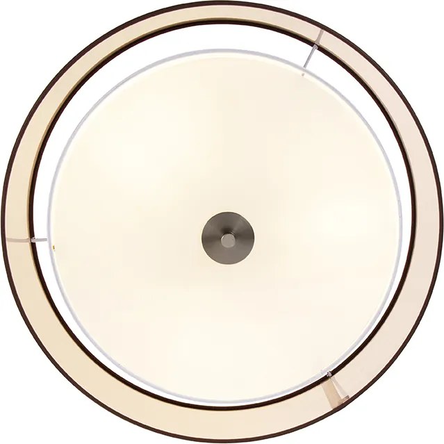 Smart plafondlamp bruin met wit 50 cm 3-lichts incl. 3 Wifi A60 - Drum Duo