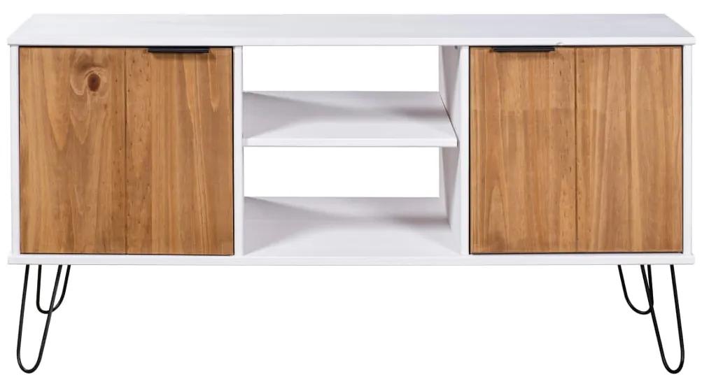 vidaXL Tv-meubel New York Range grenenhout wit en lichthoutkleurig