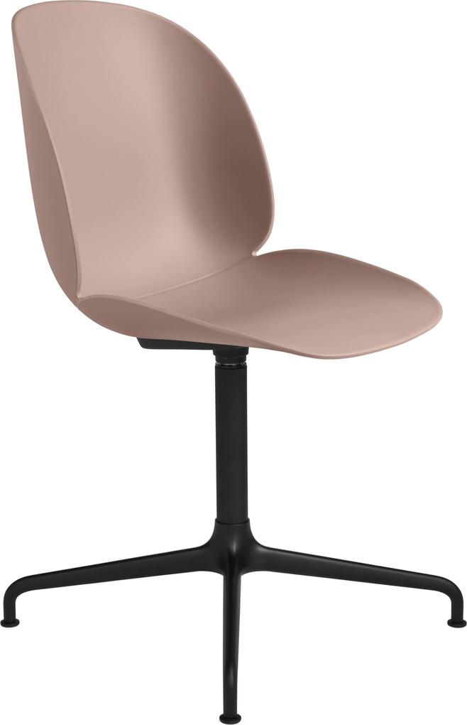 Gubi Beetle stoel met zwart aluminium swivel onderstel sweet pink
