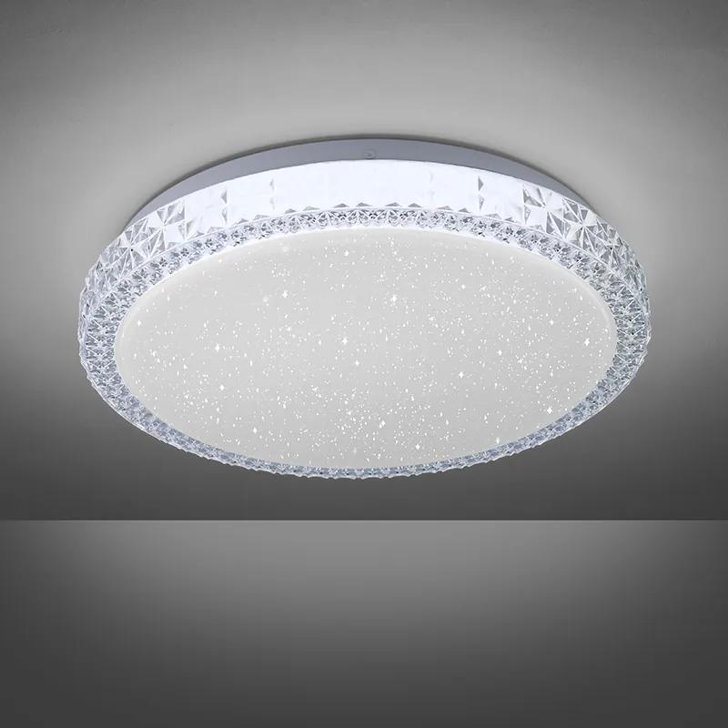 Plafonnière wit 30 cm incl. LED dimbaar met sterrenhemel - Jona Art Deco rond Binnenverlichting Lamp