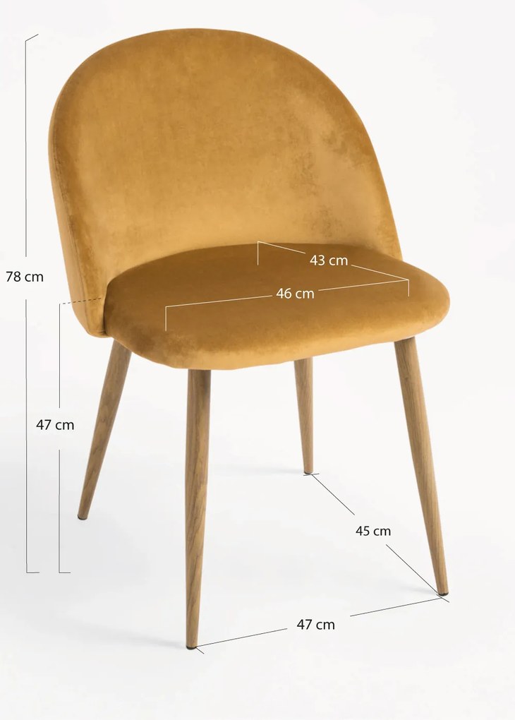 Set 4 Vint Fluwelen Stoelen