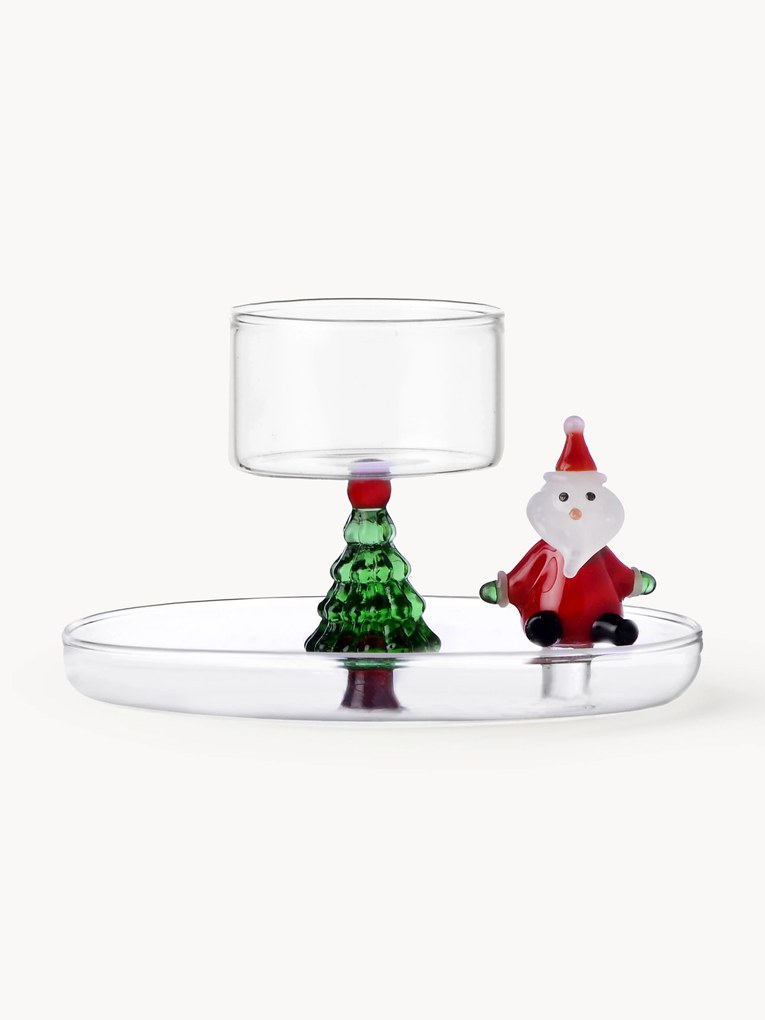 Handgemaakte kandelaar Christmas Tales uit borosilicaatglas