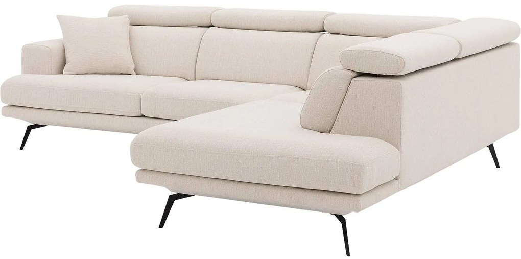 Goossens Hoekbank Viggo wit, stof, modern design