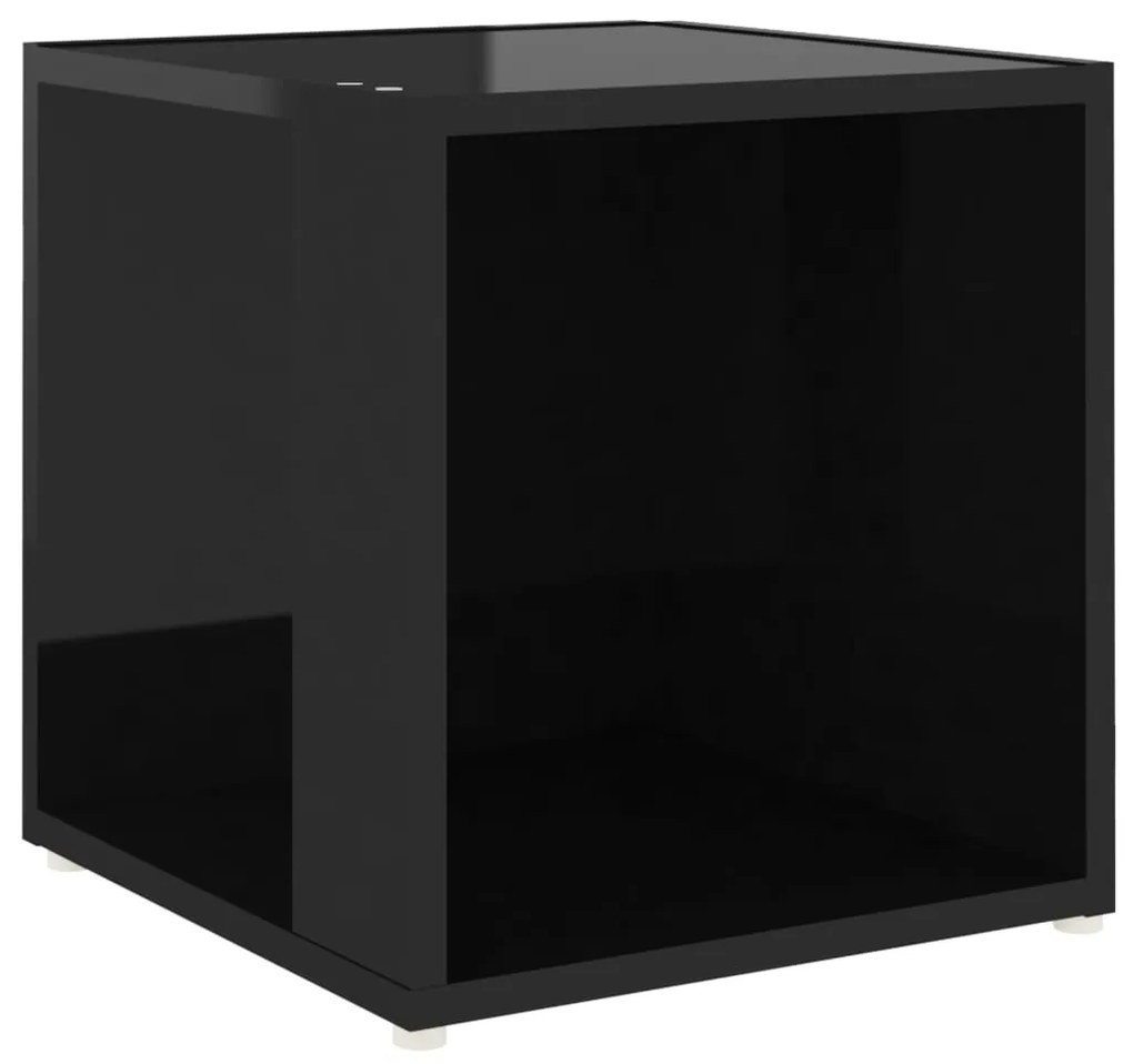 vidaXL Bijzettafel 33x33x34,5 cm spaanplaat hoogglans zwart