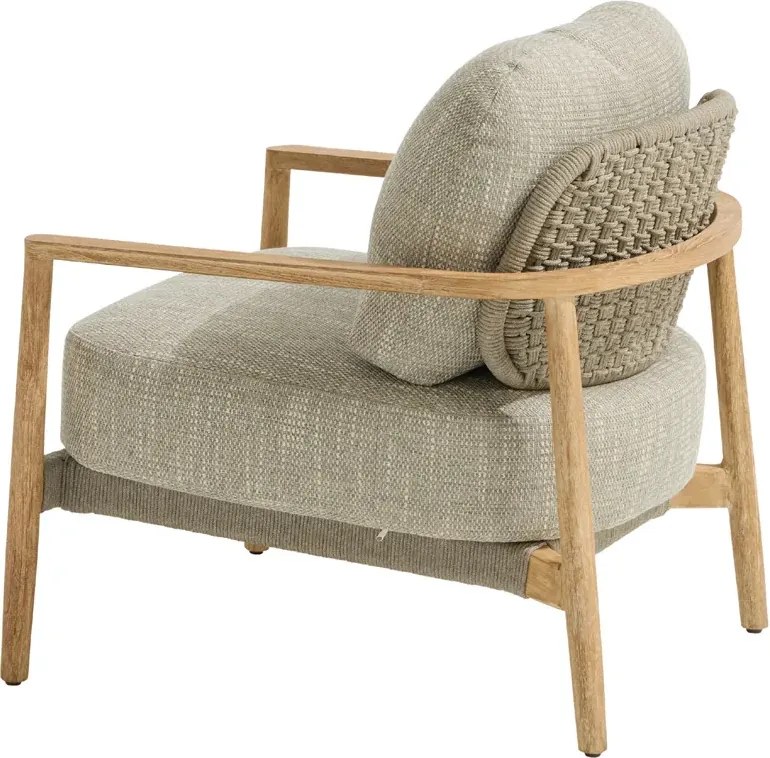 Taste by 4 Seasons Milou loungestoel Teak/Ibiza Moss Loungestoel bruin weerbestendig