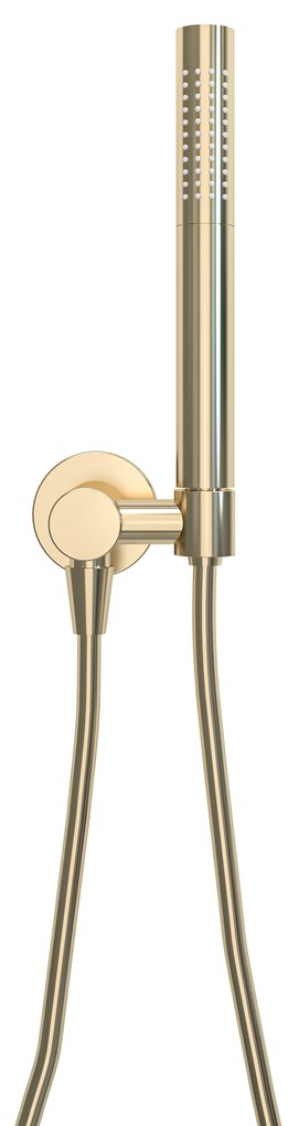 Mueller Gold staafhanddoucheset met wandaansluitbocht messing geborsteld