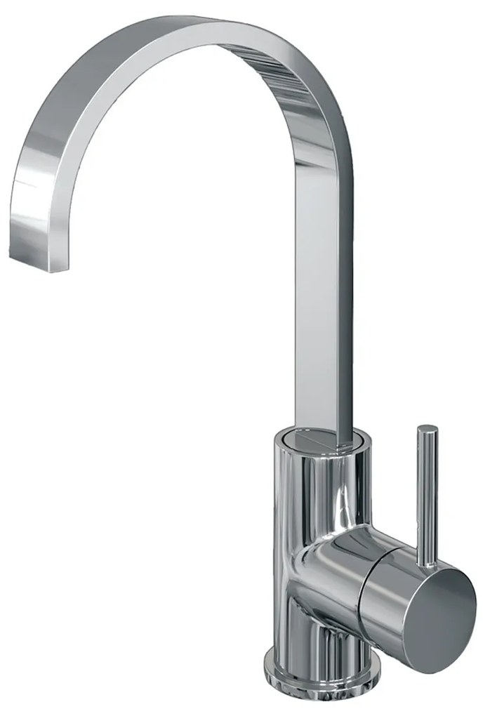 Brauer Chrome Edition ColdStart wastafelkraan hoog met draaibare platte uitloop model A chroom