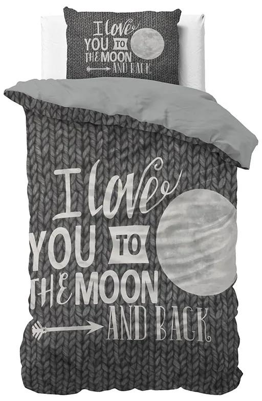 DreamHouse Bedding Moon and Back Antraciet 1-persoons (140 x 220 cm + 1 kussensloop)