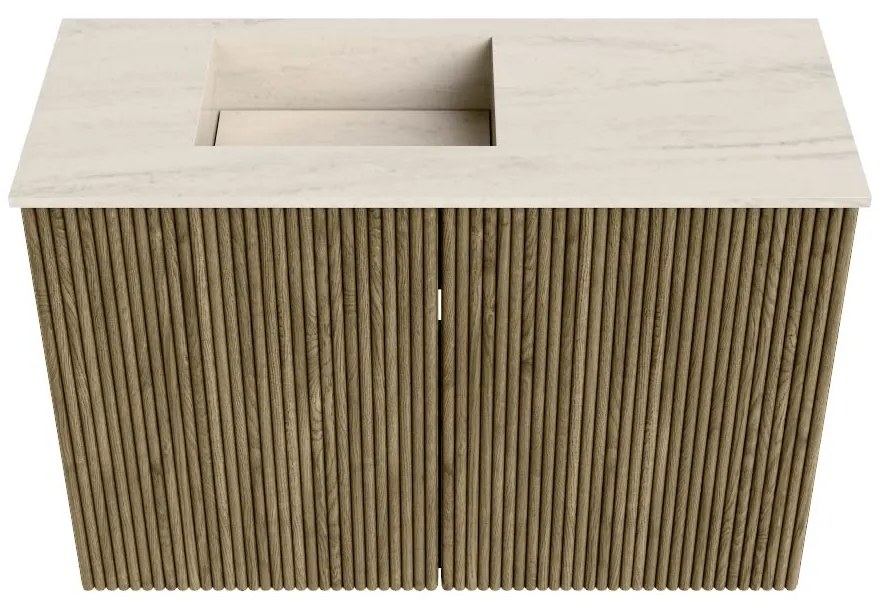 Mondiaz Joya DLux 60cm toiletmeubel dusk met wastafel faye links 1 kraangat meli