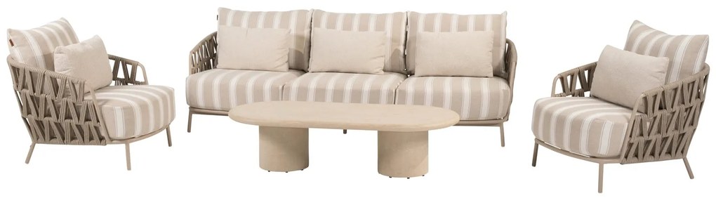 4 Seasons Outdoor Beverly loungeset latte Loungeset beige weerbestendig