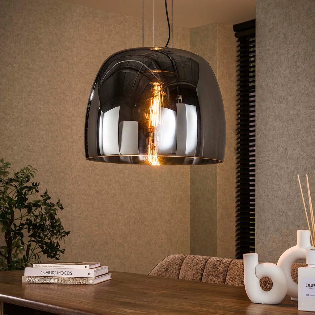 Grote Hanglamp Grijs Rookglas 48 Cm