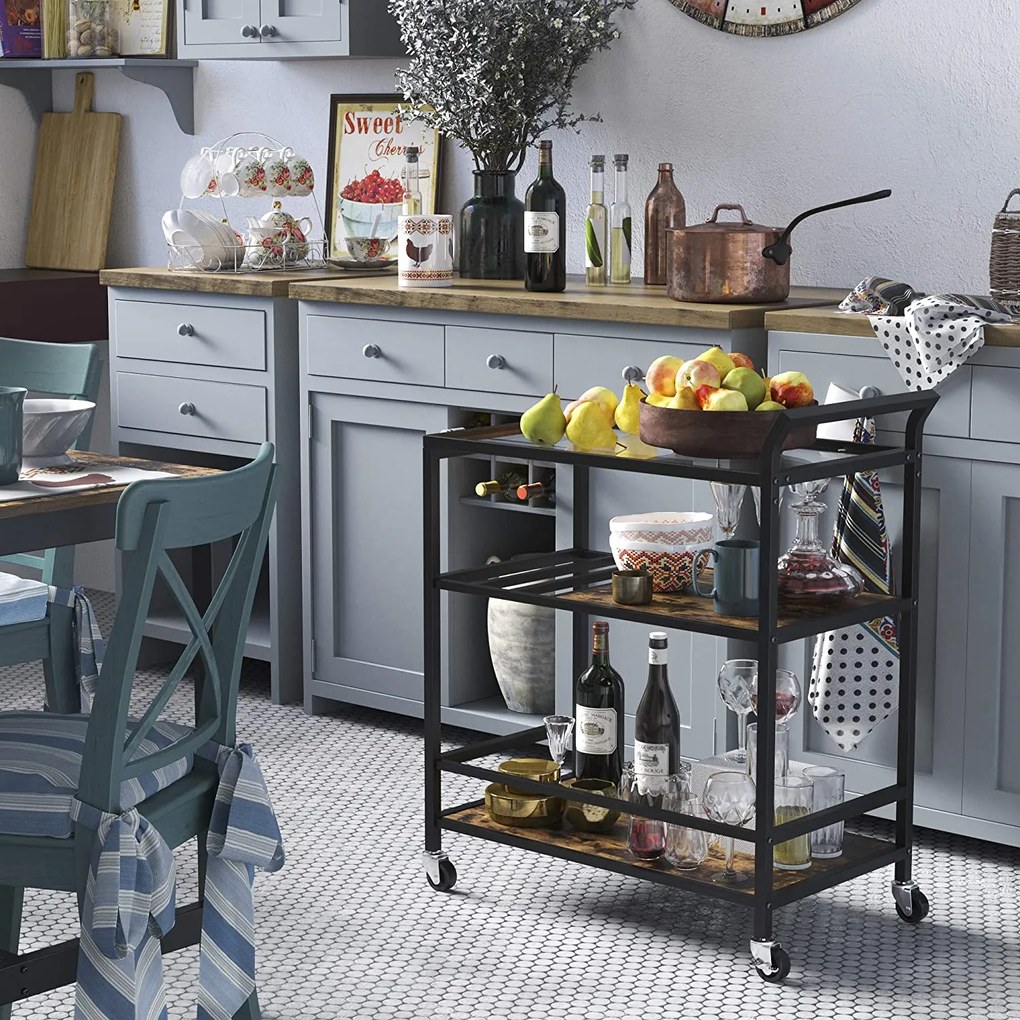 Nancy's Homer Keukenwagen - Keukentrolleys - Industriële Trolley - 75 x 40 x 86 cm (L x B x H)