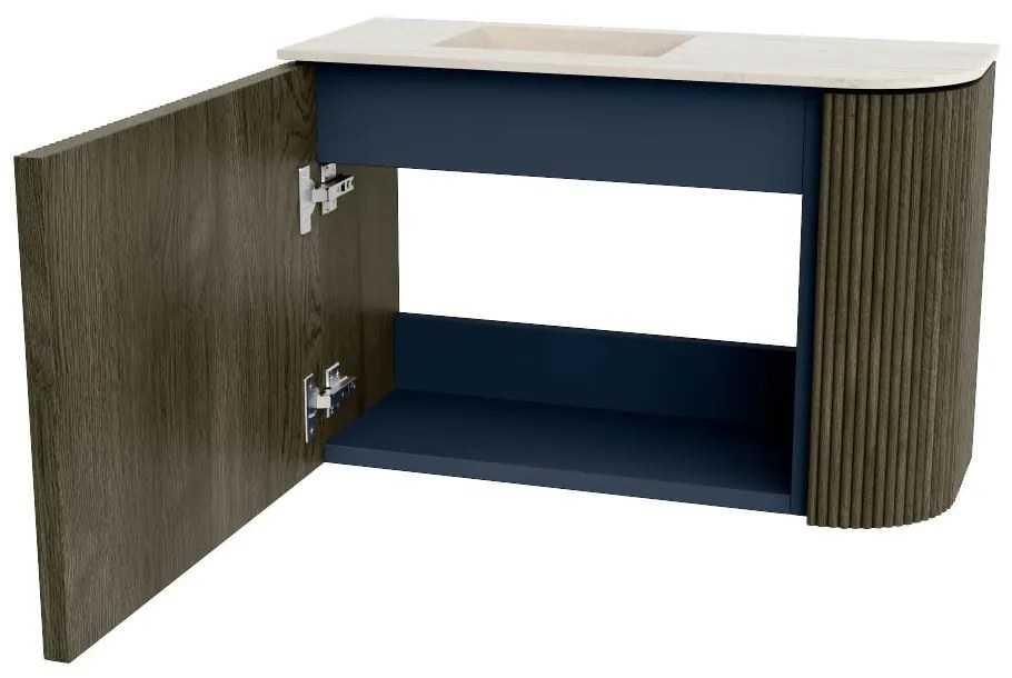Mondiaz Joya DLux 60cm toiletmeubel ronding rechts shadow met wastafel faye links zonder kraangat meli