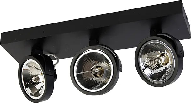Design spot zwart verstelbaar 3-lichts - Go