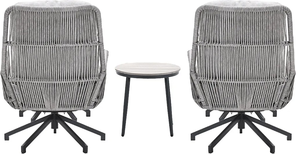 Garden Impressions Bosh draaibare loungestoelen - Lucas bijzettafel Ø50x48 cm