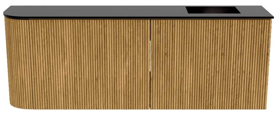 Mondiaz Joya 110cm toiletmeubel ronding links oak met wastafel faye rechts 1 kraangat urban