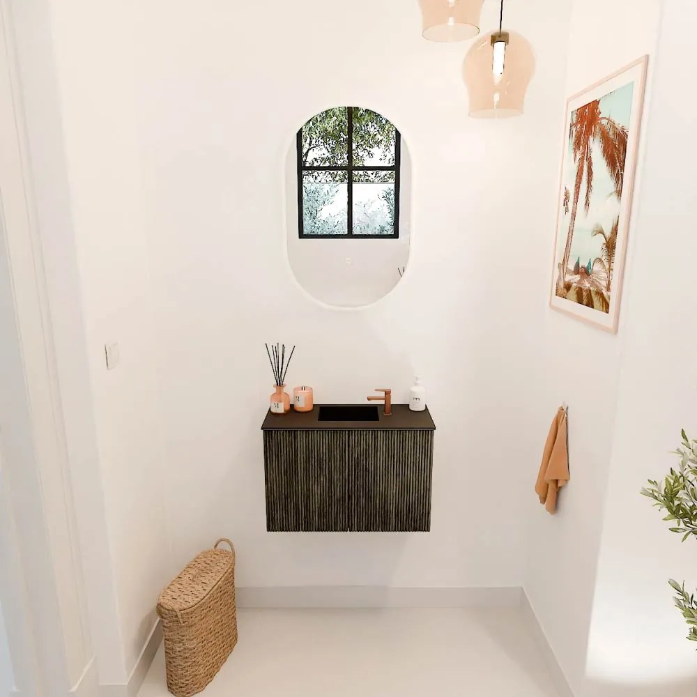Mondiaz Joya 60cm toiletmeubel shadow met wastafel faye midden 1 kraangat urban