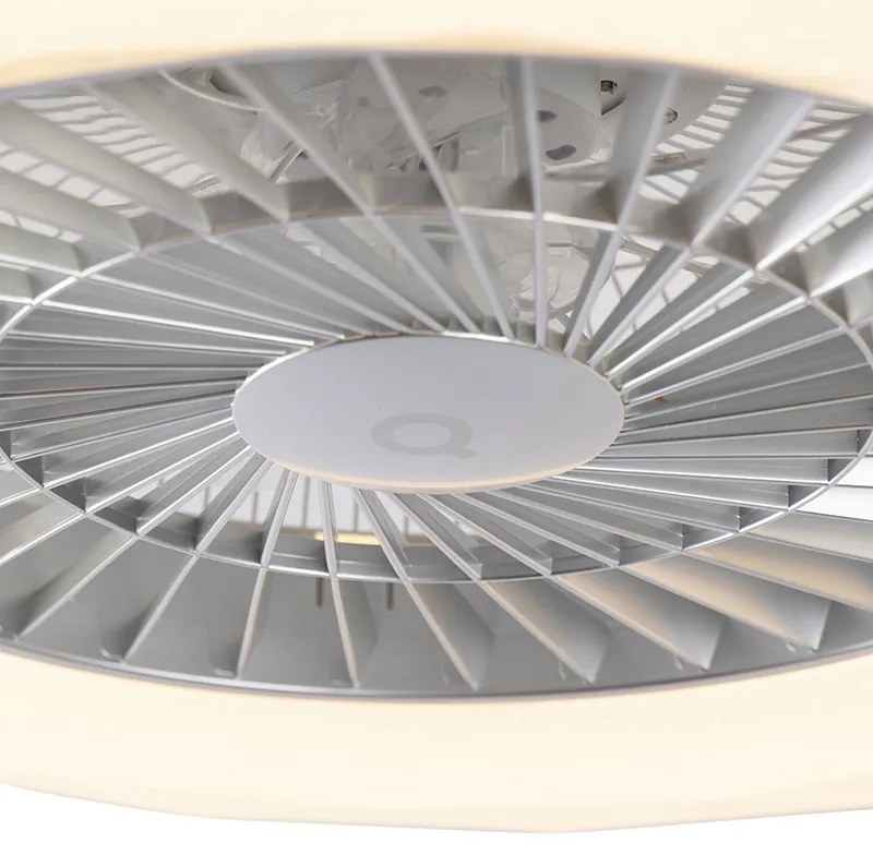 Plafondventilator met lamp zilver met ster effect 59cm incl. LED dimbaar met afstandsbediening - Clima Design rond Binnenverlichting Lamp