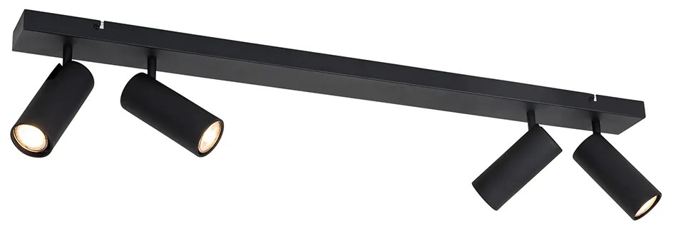 Smart plafondSpot / Opbouwspot / Plafondspot zwart 4-lichts verstelbaar incl. 4 Wifi GU10 50mm - Renna Modern GU10 Binnenverlichting Lamp