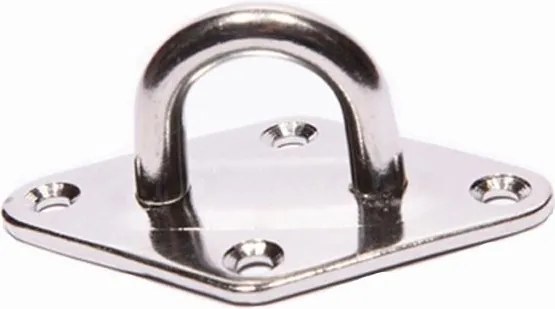 Platinum kussenoog - Chromen plaat met oog - 8mm