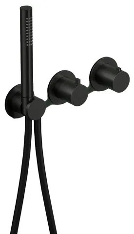 Hotbath Ace Afbouwdeel - voor inbouwthermostaat - 2-weg - omstel - handdouche - doucheslang - zwart geborsteld PVD AC071EXTMBP