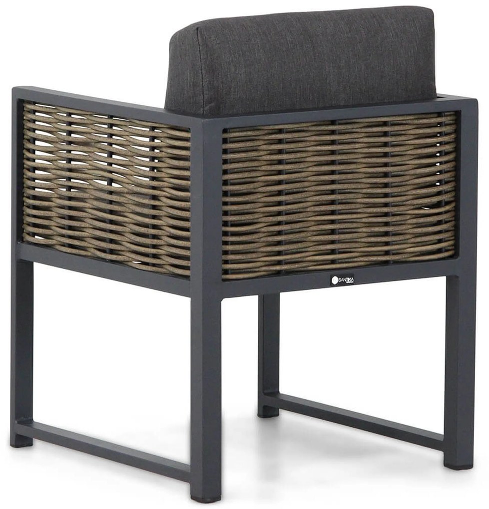 Tuinset 6 personen 230 cm Aluminium/wicker Grijs Santika Furniture Santika