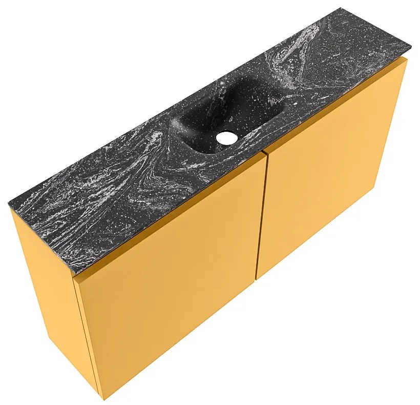 Mondiaz Ture DLux toiletmeubel 100cm ocher met wastafel lava midden zonder kraangat