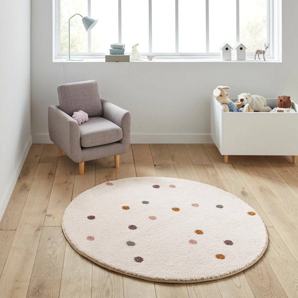 Rond vloerkleed met stippen, Khella