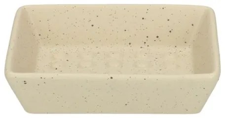 Zeepschaaltje rechthoek, beige spikkel, keramiek