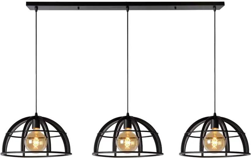 Lucide hanglamp Dikra 3 lamp - zwart - 40 cm - Leen Bakker