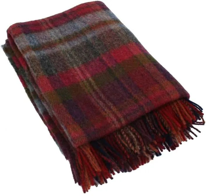 John Hanly - Plaid Wol - Paars/Rood