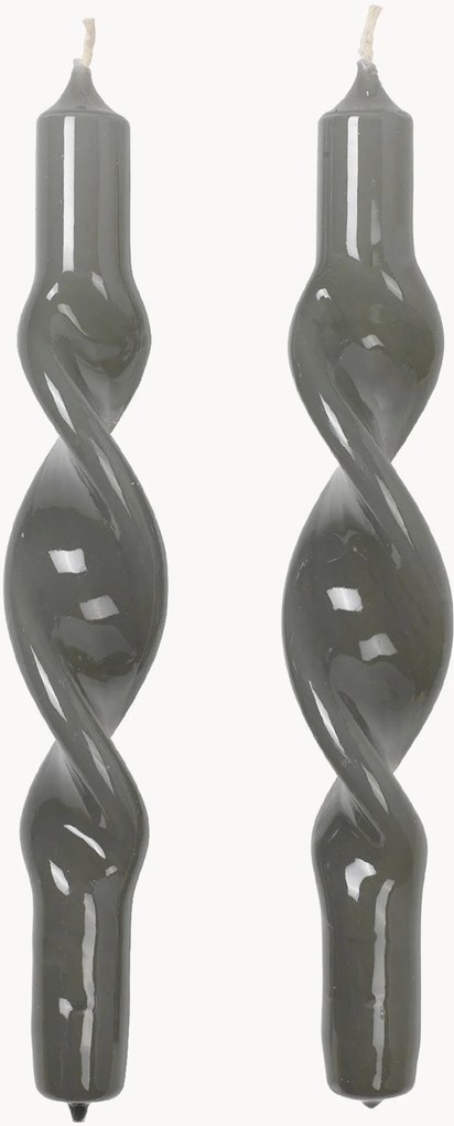 Handgemaakte dinerkaarsen Twist, 2-delig